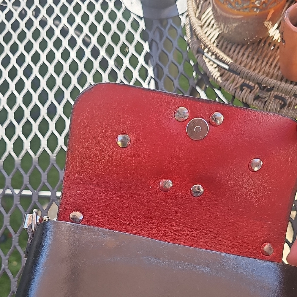 Zana Bayne Black Leather Crossbody Bag with Cuff Bracelet - Picture 11 of 12